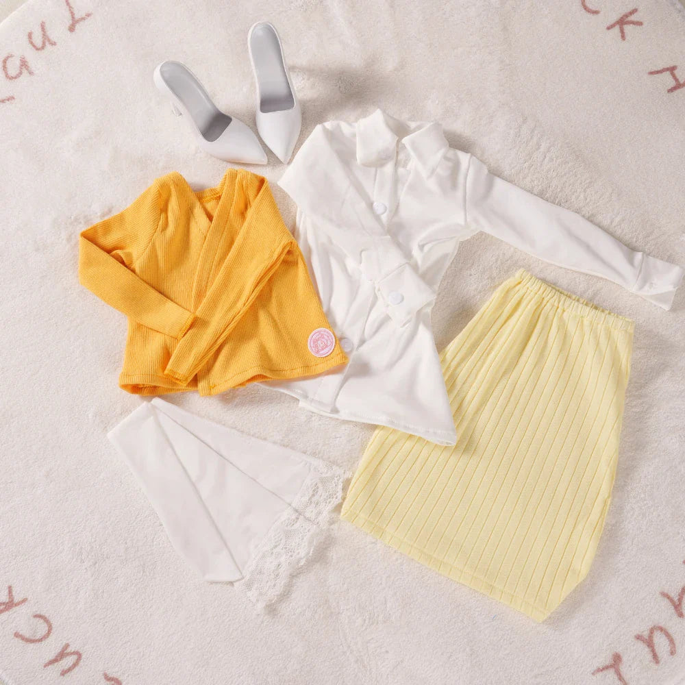 Yellow OL Suit Mini Sex Doll Clothes (Suitable For #2,3,5,6,8,9 Body)
