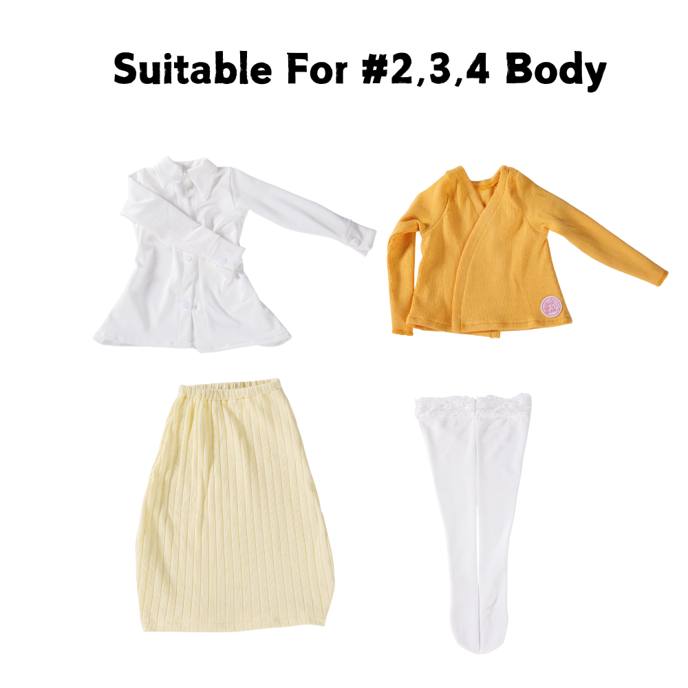 Yellow OL Suit Mini Sex Doll Clothes (Suitable For #2,3,5,6,8,9 Body)