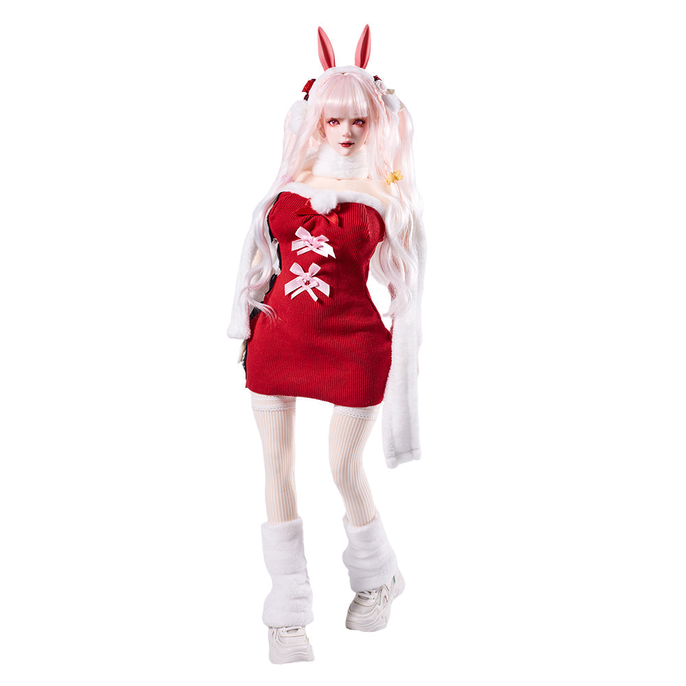 Mini Sex Doll Dress Up Red Plush Skirt Set Cosplay Clothing (For #2,3 Body)