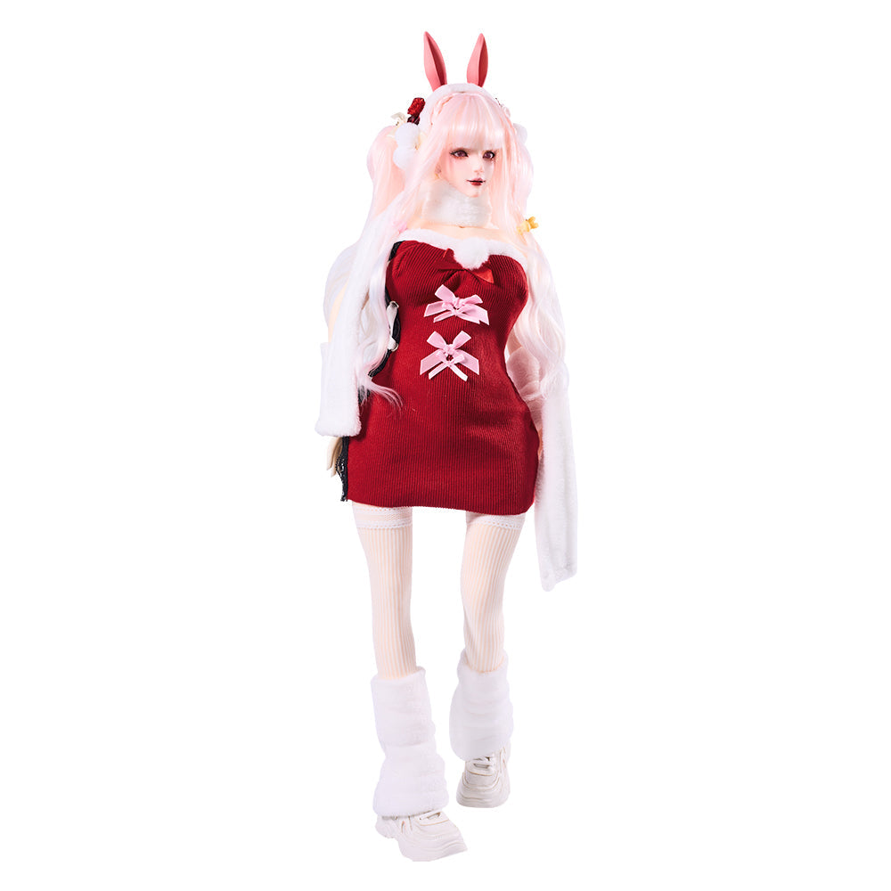 Mini Sex Doll Dress Up Red Plush Skirt Set Cosplay Clothing (For #2,3 Body)