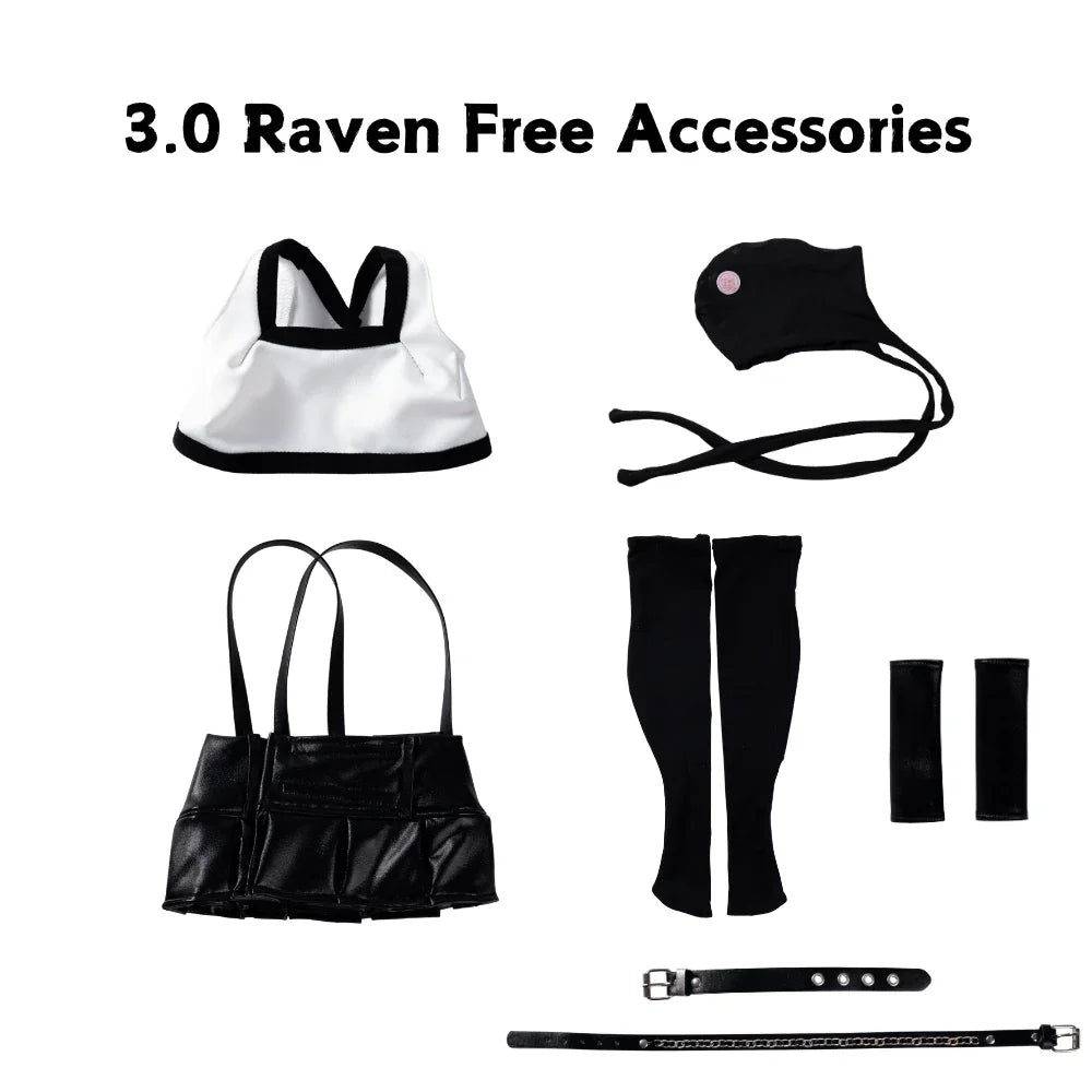 3.0 Raven: Anime Figure DarkSkin Punk Girl Mini Sex Doll