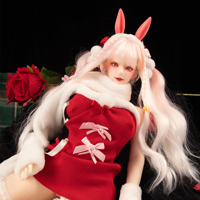 Mini Sex Doll Dress Up Red Plush Skirt Set Cosplay Clothing (For #2,3 Body)