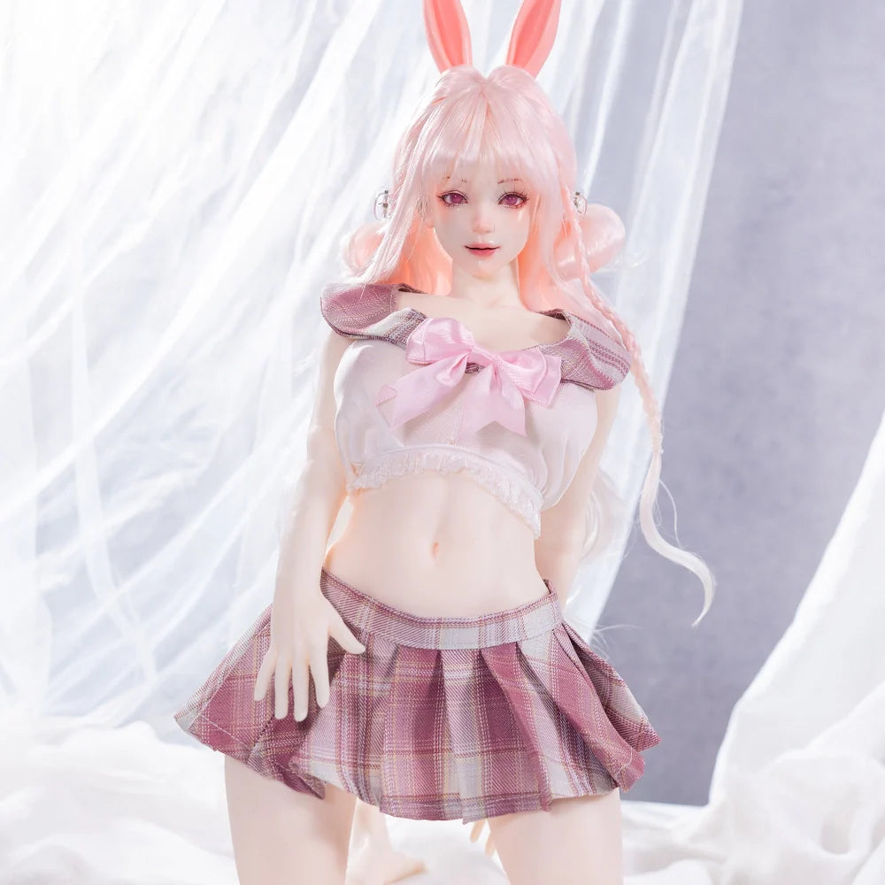 Mini Sex Doll Clothes JK Uniform Pink MiniSkirt (For #2,3,5,6,7,8,9 Body)