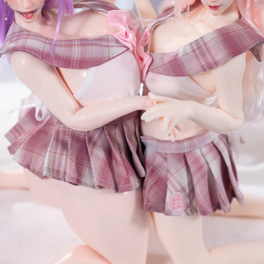 Mini Sex Doll Clothes JK Uniform Pink MiniSkirt (For #2,3,5,6,7,8,9 Body)