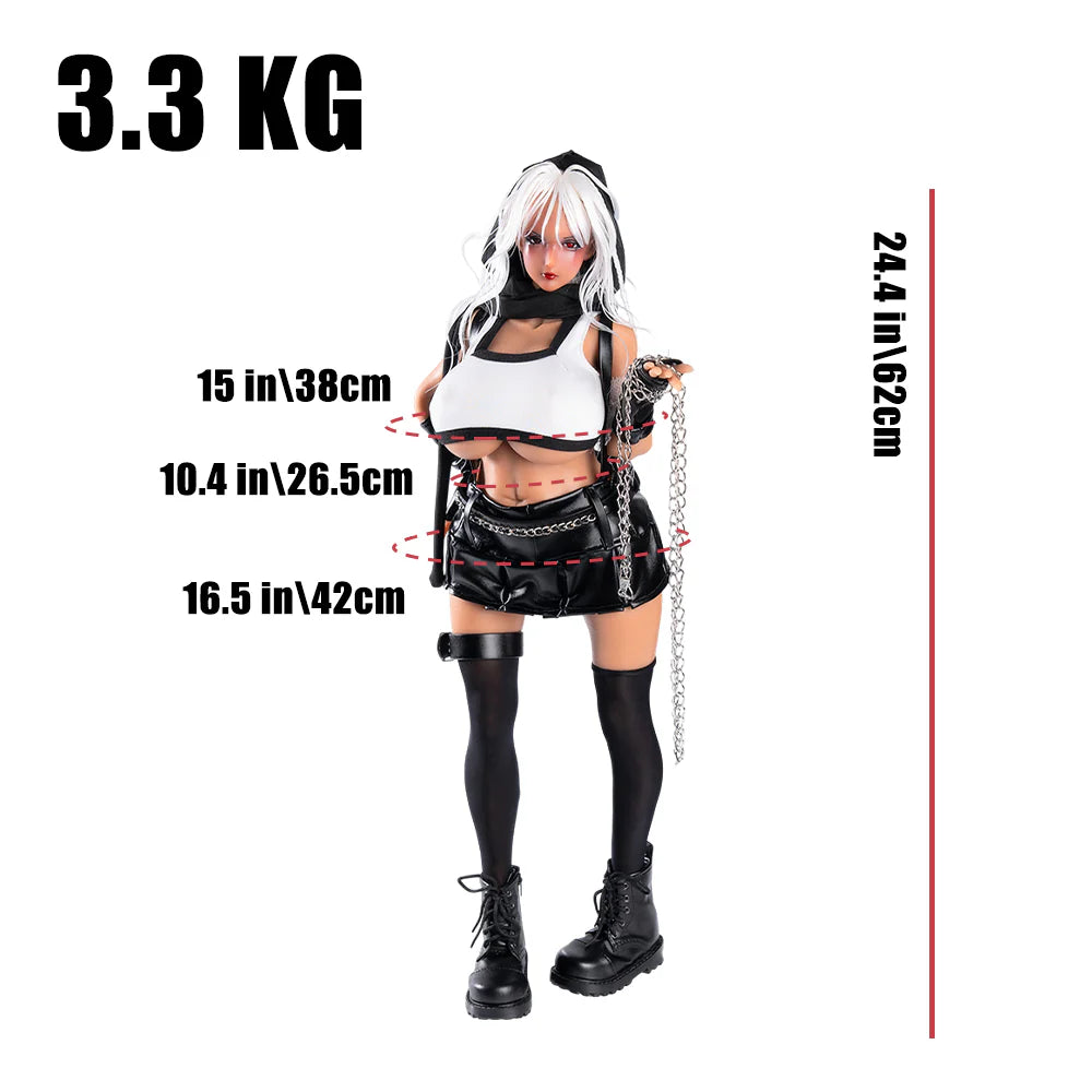 3.0 Raven: Anime Figure DarkSkin Punk Girl Mini Sex Doll