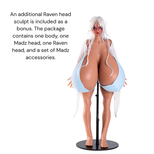 MadzisStacked Mini Sex Doll Big Tits Milf Nude Hentai Figure (Free gift: Raven head)