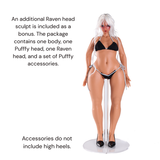 Pufffypink Mini Sex Doll Pornhub Star Co-brand Anime Figure (Free gift: Raven head)