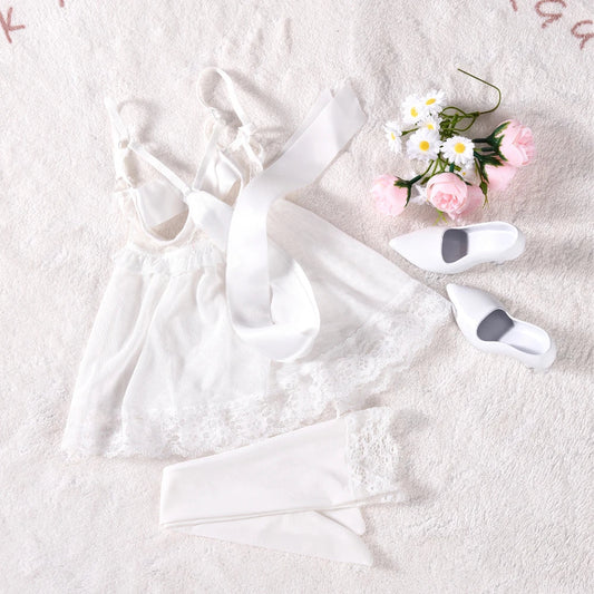White Sexy Lingerie Mini Sex Doll Clothes Sleep Dress ( For #2,3,5,6,7,8,9 Body)