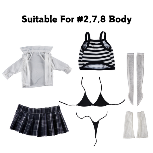Sexy Dolls Outfits White Shirt Hot Student School Uniform (For #2,7,8 Body)