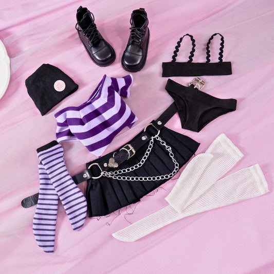Mini Sex Doll Clothes Accessories Purple Suit For Figures (For #2,3,7,8 Body)