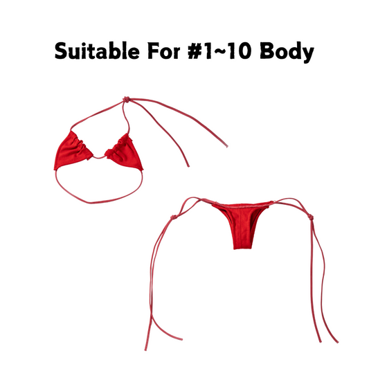 Mini Sex Dolls Clothing Red Bikini Swimsuit (For #1~10 Body)