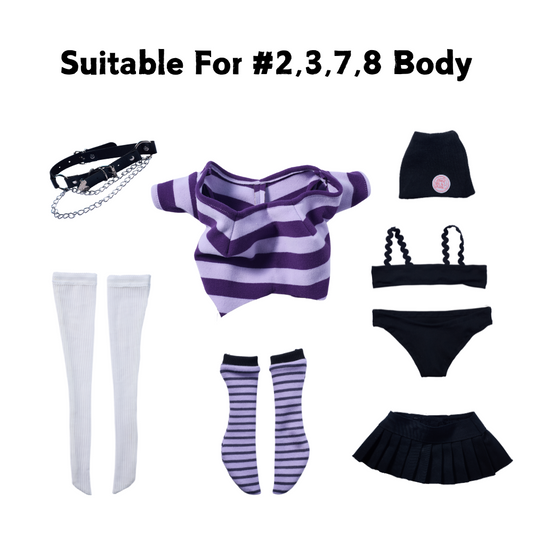 Mini Sex Doll Clothes Accessories Purple Suit For Figures (For #2,3,7,8 Body)