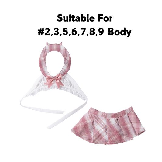Mini Sex Doll Clothes JK Uniform Pink MiniSkirt (For #2,3,5,6,7,8,9 Body)
