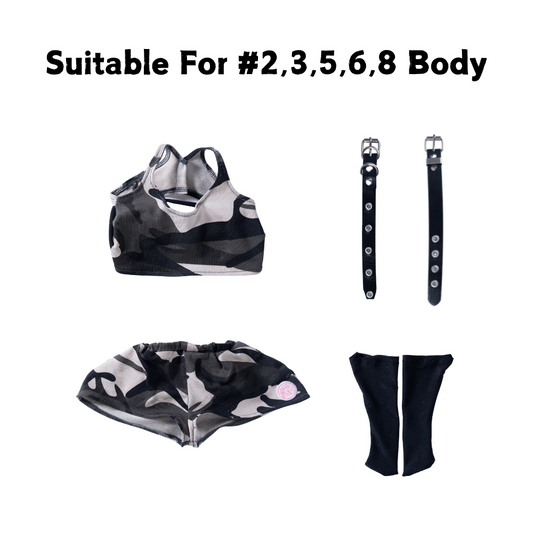 Sex Doll Clothes Suit Battle Fatigues Camouflage Clothing (For #2,3,5,6,8 Body)