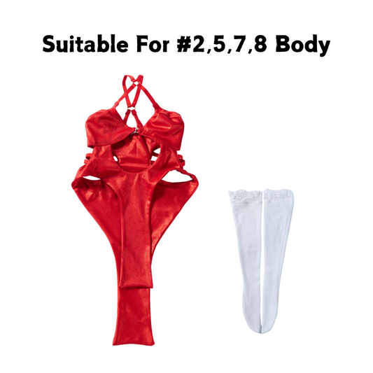 Mini Sex Doll Clothes Red Gown Sexy Dress (For #2,5,7,8 Body)