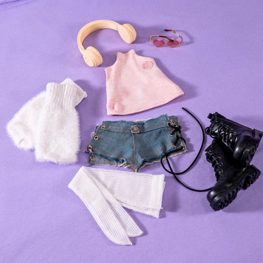 Mini Sex Dolls Clothes Buying Denim Shorts Suit (For #2,3,8 Body)